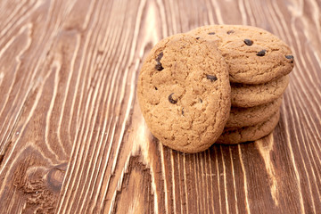 oat cookies on wooden table