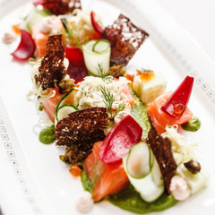 salmon with vegetables