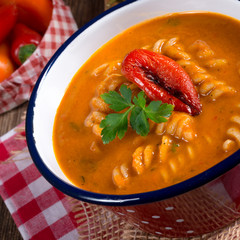 pepper soup also full grain noodles