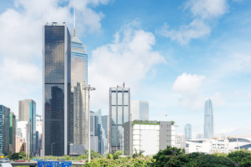 Obraz premium modern business center in hongkong