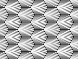 Design seamless monochrome hexagon geometric pattern