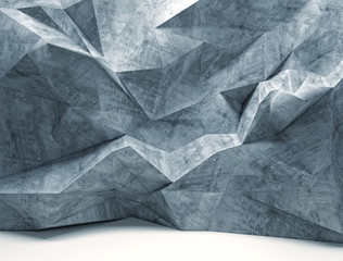  geometric abstract background with irregular polygonal shapes in concrete material and different sizes. nobody around.