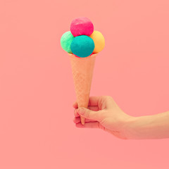 Vanilla ice cream design. Pink Colors of Summer