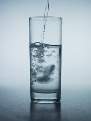 Studio shot of a glass of water