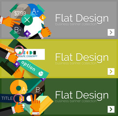 Flat design vector infographic banners with geometric