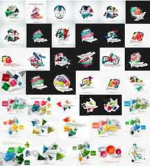 Abstract triangle geometric universal design templates set