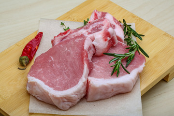 Raw pork steak