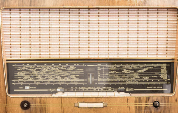 Old radio receiver of the last century isolate