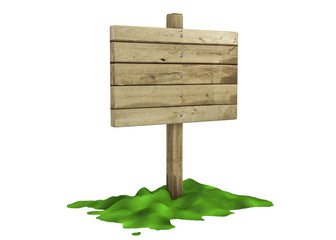 Wood Signboard - 3D