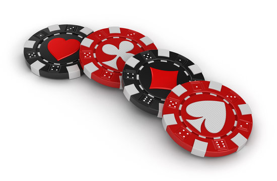 chips of casino (clipping path included)