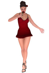 Beautiful lady with rose