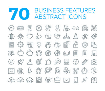 70 Thin Line Universal Business Icons