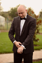 Groom preparing to meet his bride