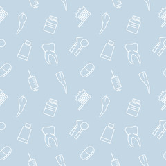 Seamless teeth light-blue pattern