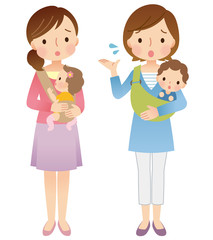 子育ての悩みを相談する主婦　ママ友