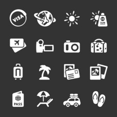 travel and vacation icon set 4, white version, vector eps10