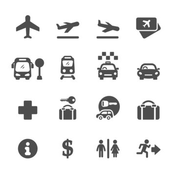 airport icon set, vector eps10