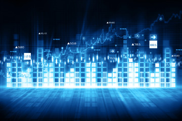 Economical stock market graph and chart