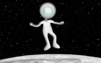monigote 3d final ASTRONAUTA bailando EN LA LUNA © jrjcartstudios