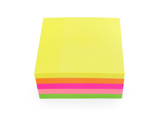 colorful post-it notes isolated on white