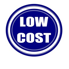 Low cost white stamp text on blueblack