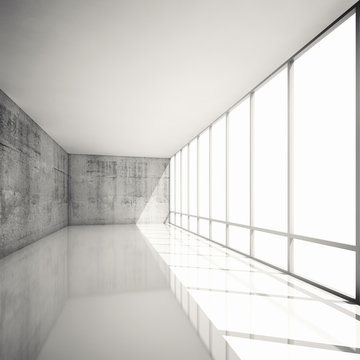 Abstract 3d modern architecture background, empty interior