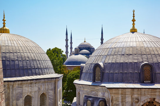 The view from the window of Hagia Sophia to the Blue Mosque, Ist