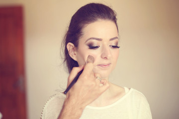 Beautiful woman at make up studio
