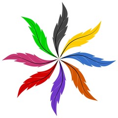 Feathers Colour circle - Illustration