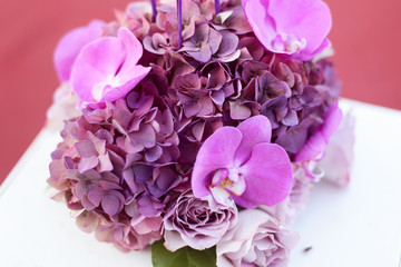 Obraz premium Bouquet of hydragea and orchid