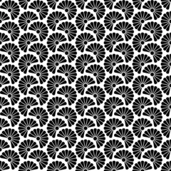 Retro Seamless Pattern Flowers Black/White © Jan Engel