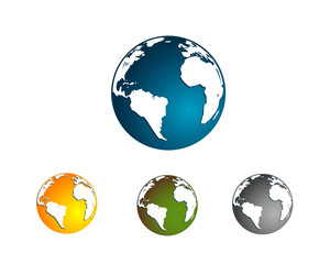 colorful earth globe in 3d