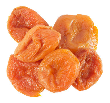 dried apricots isolated on a white background
