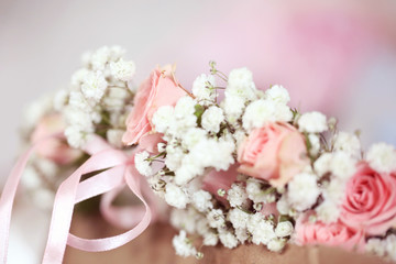 Roses and gypsophila