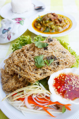 Crispy catfish spicy salad.