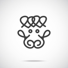 Obraz premium Vector sheep icon. Creative graphic logo design element