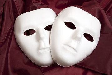 White mask and red silk