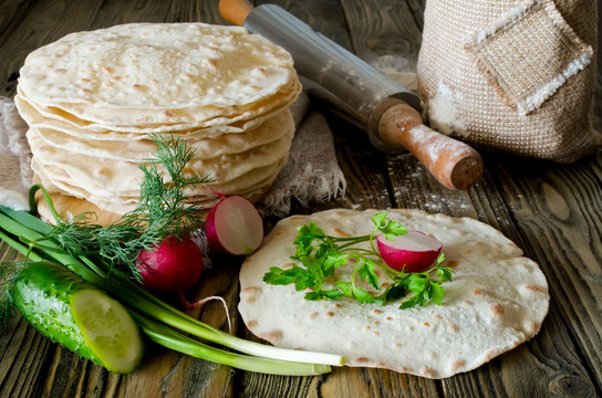 Tortilla wraps with vegetables