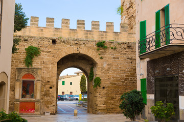 Fototapeta na wymiar Alcudia Porta de Mallorca in Old town at Majorca