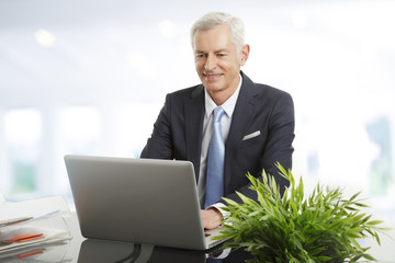 Active senior businessman