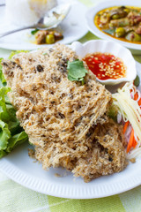 Crispy catfish spicy salad.