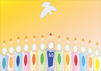 Pfingstfest mit Maria und den zwölf Aposteln