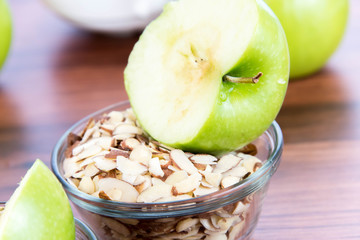 apple slices and nuts