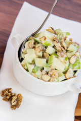 apple salad with almonds, walnuts and pumpkin seeds