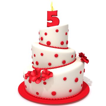 Birthday cake with number five