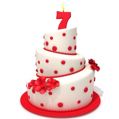 Birthday cake with number seven