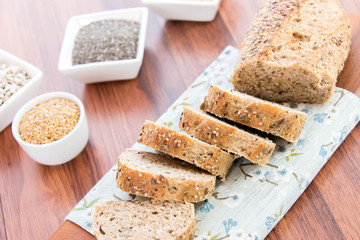 a fresh baked loaf of whole grains bread