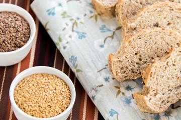 a fresh baked loaf of whole grains bread