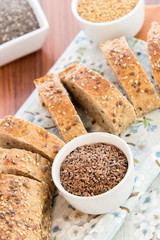 a fresh baked loaf of whole grains bread