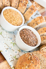 a fresh baked loaf of whole grains bread